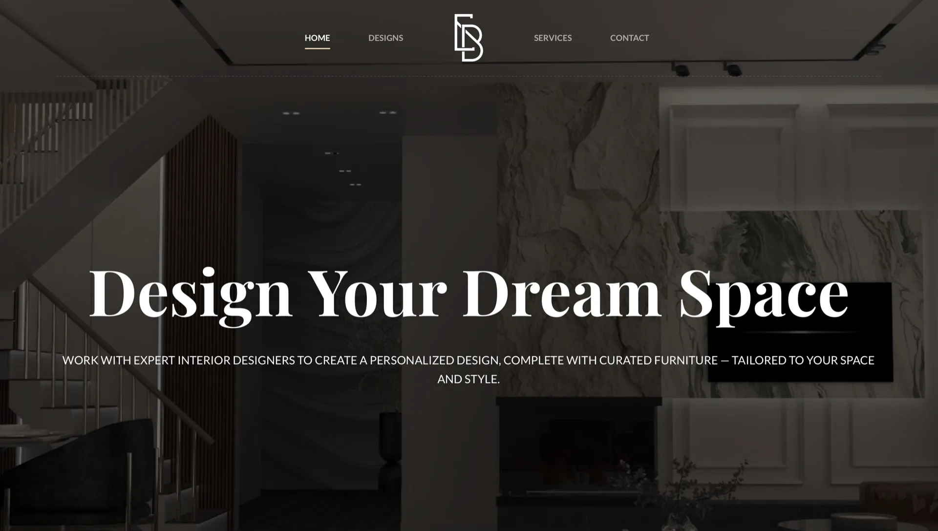 EB Interior website homepage
